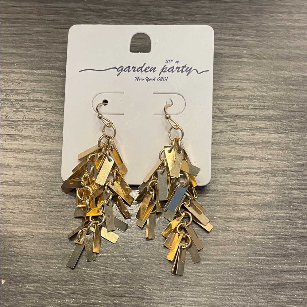 New Boutique Gold Metal “Tags” Earrings